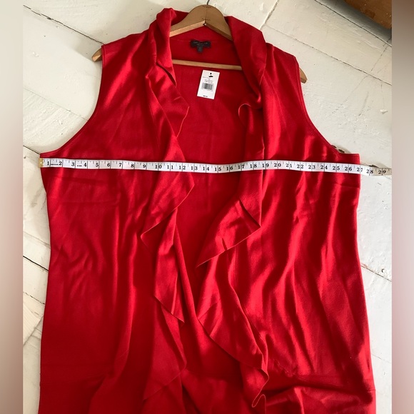 the limited collection red waterfall long sweater vest sleeveless cardigan - Picture 6 of 10